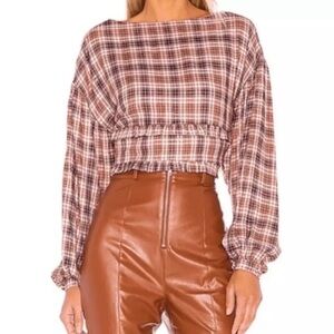 Majorelle | M | Asa Plaid Pink long sleeve top